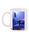Cartoon Printed Coffee Mug White/Blue/Purple 11ounce