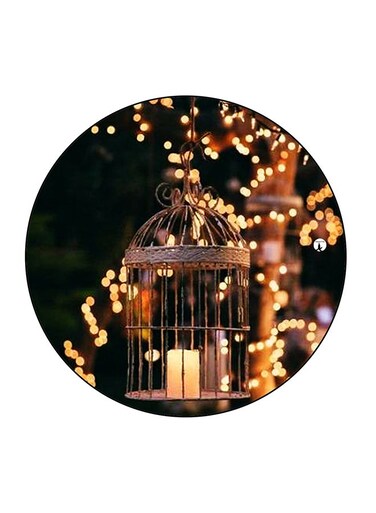 Bird Cage Printed Fridge Magnet Multicolour 5.5 x 5.5cm