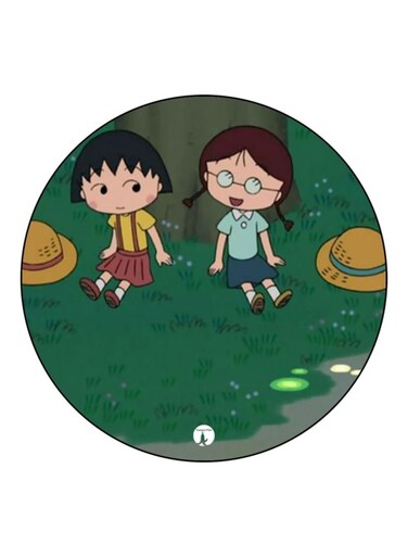 Anime Chibi Maruko Chan Themed Printed Fridge Magnet Green/k/Yellow