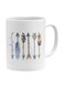 Native Indian Style Feather Arrows Printed Ceramic Coffee Mug White/Blue/Grey