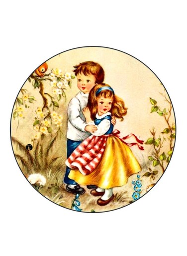 Vintage Art Printed Fridge Magnet Multicolour