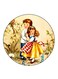 Vintage Art Printed Fridge Magnet Multicolour