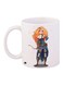 Brave Princess Printed Coffee Mug White/Green/Orange 11ounce