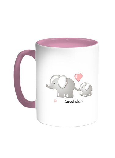 I Love My Mother Printed Coffee Mug Pink/White 11ounce