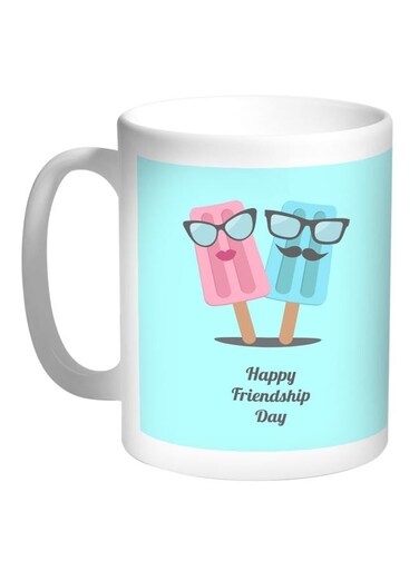 Happy Friendship Day Printed Coffee Mug Blue/White/Black 11ounce