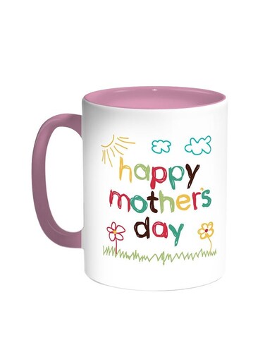 Happy Mother's Day Printed Coffee Mug Pink/White 11ounce