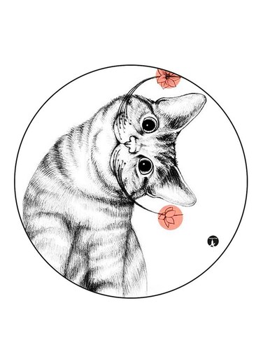 A Cat Printed Fridge Magnet Multicolour