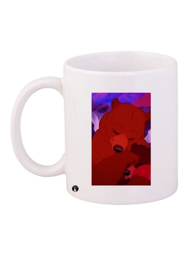 Printed Coffee Mug White/Brown 11ounce