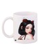 Cartoon Girl Printed Coffee Mug White/Beige/Black 11ounce