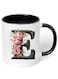 RYN&reg; Ceramic Coffee Mug with Initial Design Printed Gift for Coffee and Tea Lovers 11 Oz alphabet E
