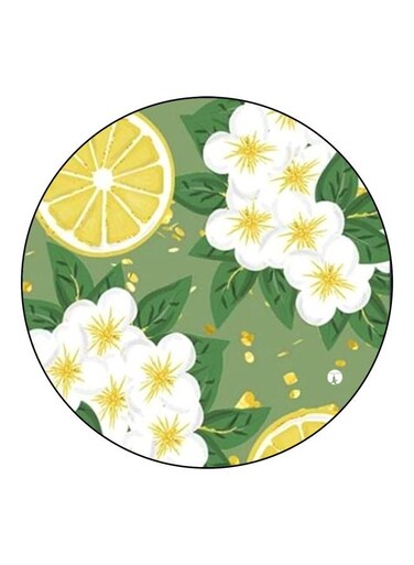 Floral Printed Fridge Magnet Green/White/Yellow 5.5cm