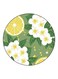 Floral Printed Fridge Magnet Green/White/Yellow 5.5cm