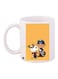 Cartoon Printed Coffee Mug White/Yellow/Blue 11ounce
