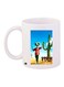 Cartoon Printed Coffee Mug White/Blue/Green 11ounce