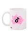 Printed Ceramic Coffee Mug White/Pink/Black 11ounce