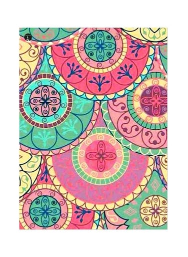 Decorative Metallic Plate Green/Pink/Red 20x15cm