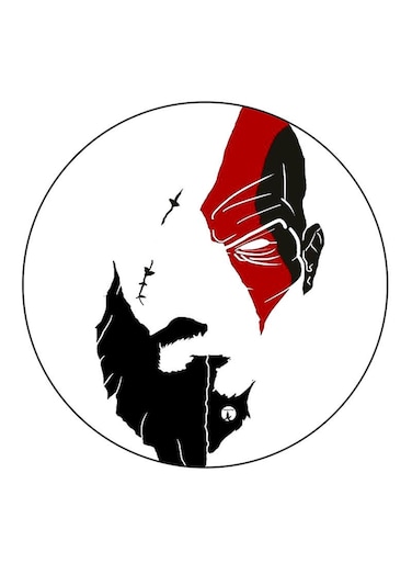 God Of War Printed Fridge Magnet Round Multicolour