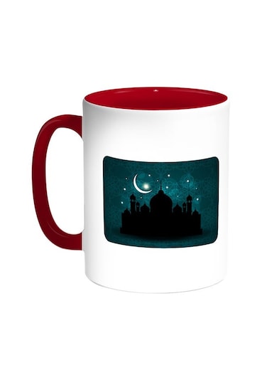 Ramadan And A Mosque Printed Coffee Mug Red/White 11ounce