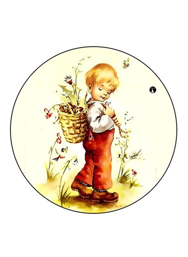 Vintage Art Printed Fridge Magnet Multicolour