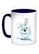 Rabbit Printed Coffee Mug Blue/White/Black 11ounce