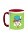 Cartoon Drawing - Dog Printed Coffee Mug Red/White 11ounce