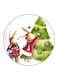 Rabbits Printed Fridge Magnet Round Multicolour