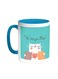 We Love You Mom Printed Coffee Mug Turquoise/White 11ounce