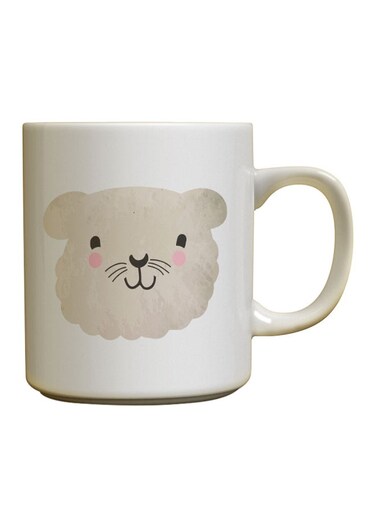 A Little Puppy Printed Ceramic Mug White/Grey/Black