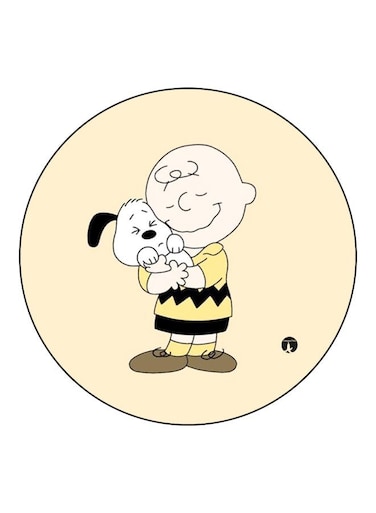 Cartoon Printed Fridge Magnet Beige/Black/White 5.5cm