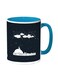 Moon And Stars Printed Coffee Mug Black/Blue 11ounce