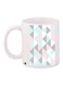 Geometric Shape Printed Coffee Mug White/Blue/Grey 11ounce