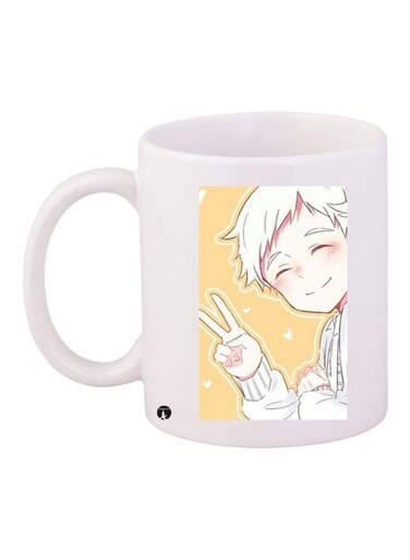 Boy Printed Coffee Mug White/Beige/Pink 11ounce