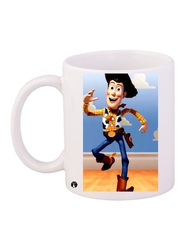 Toy Story Cartoon Printed Coffee Mug White/Blue/Beige 11ounce