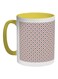 Circles And Squares Printed Coffee Mug Yellow/White/Red 325ml