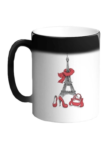 Shopping In Paris Printed Colour Changing Coffee Mug Black 11ounce