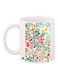 Floral Printed Coffee Mug White/Green/Pink