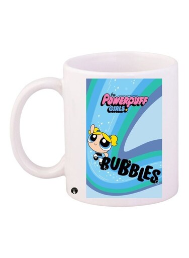 Powerpuff Girls Bubbles Printed Coffee Mug White/Blue/Yellow 11ounce