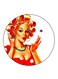 Vintage Art Printed Fridge Magnet Multicolour