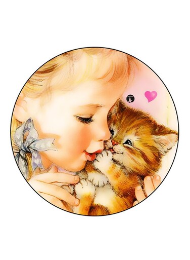 Vintage Art Printed Fridge Magnet Multicolour