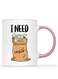 I Need Money" Humorous Coffee Mug - 11oz Ceramic, Dishwasher Safe, Novelty Arabic Design with Money Bag Pattern, Perfect Gag Gift for Friends &amp; Colleagues, Ideal for Office or Home PINK