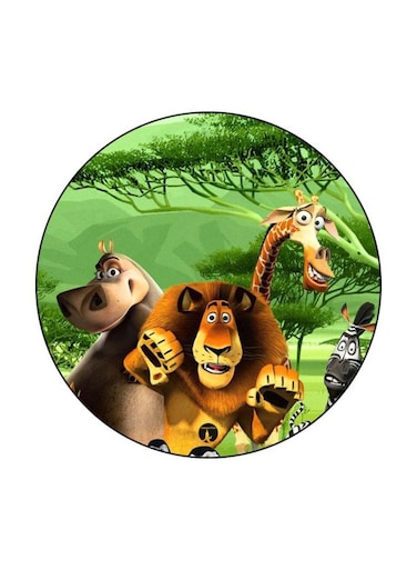Madagascar Printed Fridge Magnet Green/Brown/Grey