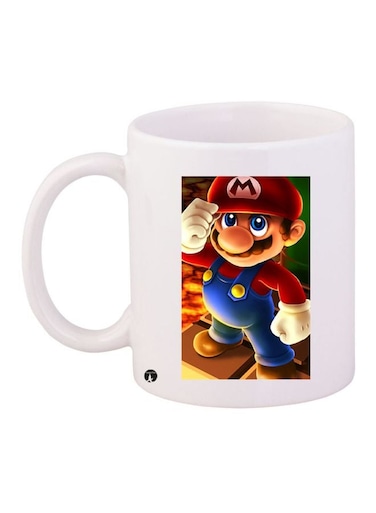 Super Mario Printed Coffee Mug White/Red/Blue