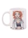 Cartoon Girl Printed Coffee Mug White/Grey/Orange