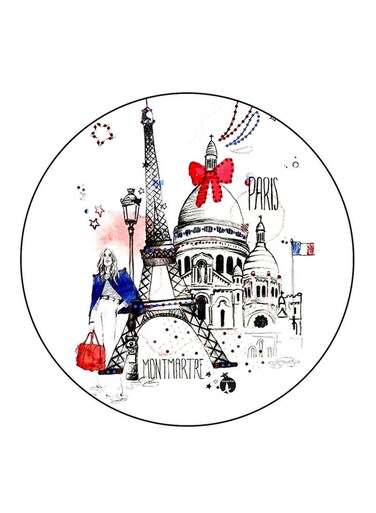 Paris Printed Fridge Magnet Multicolour