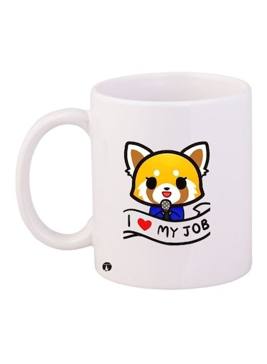 Cartoon Printed Coffee Mug White/Yellow/Black 11ounce