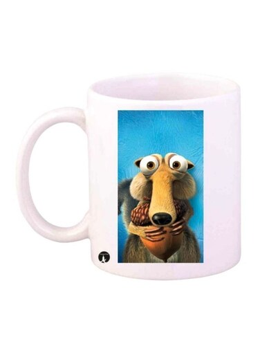 Ice Age Printed Mug White/Blue/Brown