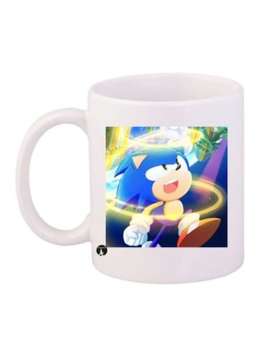 Sonic Printed Coffee Mug White/Blue/Beige