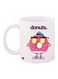 Donut Printed Coffee Mug White/Pink/Yellow 11ounce