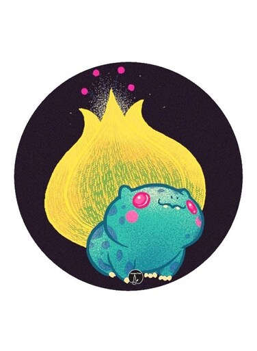 Cartoon Printed Fridge Magnet Black/Yellow/Blue 5.5cm