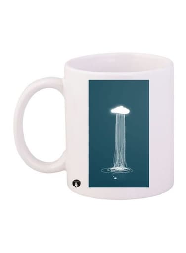Cloud Printed Coffee Mug White/Blue